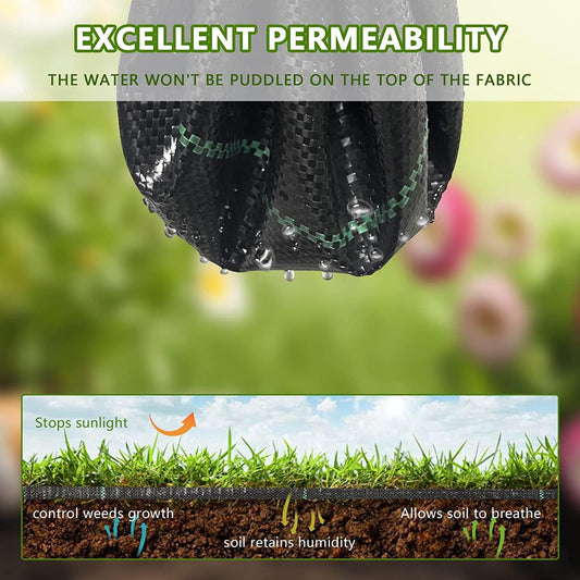 3ftx50ft Weed Barrier Landscape Fabric Heavy Duty,Weed Block Gardening Ground Cover Mat, Weed Control Garden Cloth ,Woven Geotextile Fabric for Underlayment,Commercial Driveway Fabric