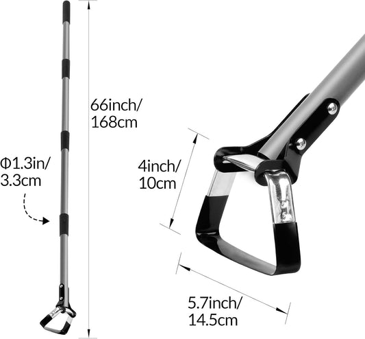 Action Hoe for Weeding Stirrup Hoe Tools for Garden with Adjustable 36-66 Inch Scuffle Loop Hoe Gardening Weeder Cultivator Durable Handle Weeding Rake with Cushioned Grip