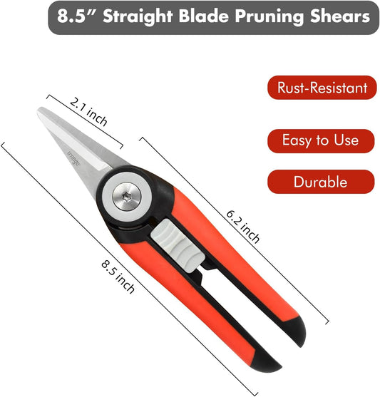 Garden Pruning Shears Floral Scissors with Straight Blade