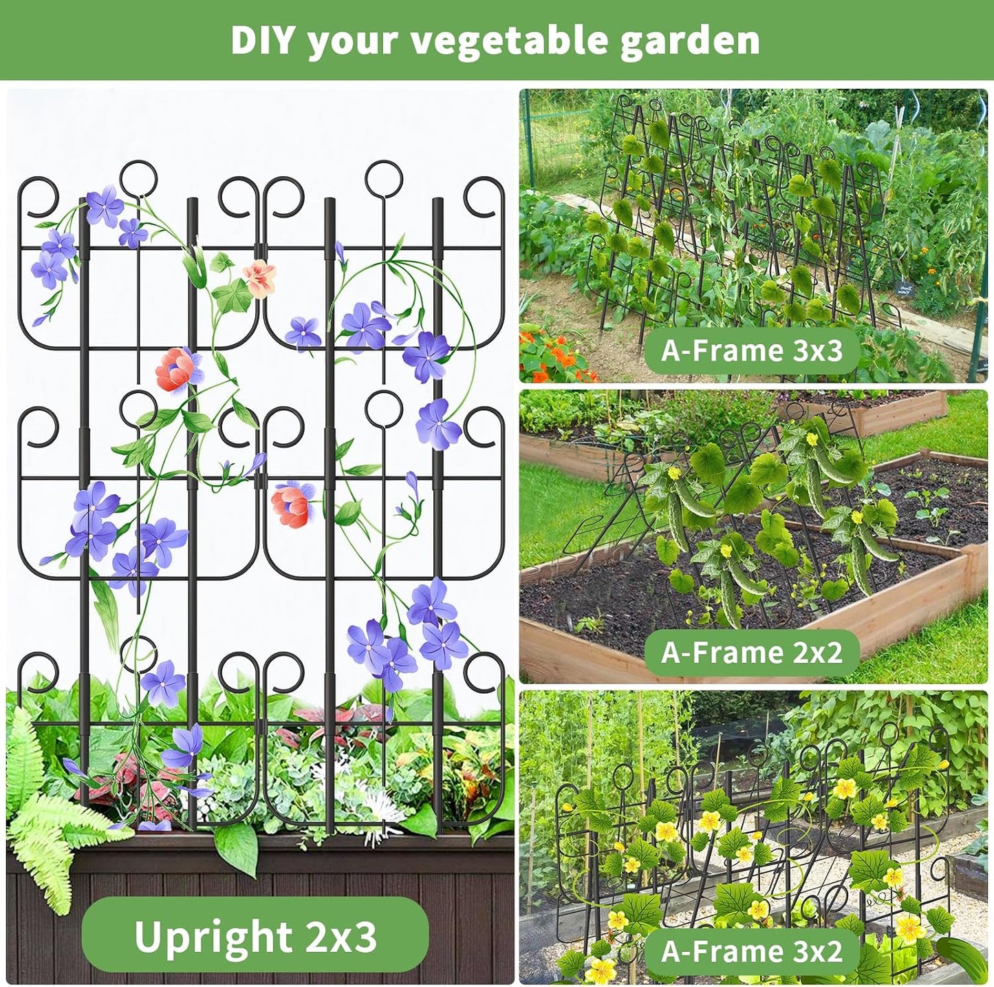 2 Pack Trellis for Climbing Plants Indoor, Expandable Heavy-Duty Metal Trellis for Potted Plants Outdoor, Flowers Vine Ivy, Sturdy Houseplant Pothos Plant Climber Support