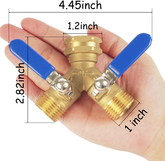 Hose Splitter 2 Way Heavy Duty, Full Flow Garden Hose Splitter