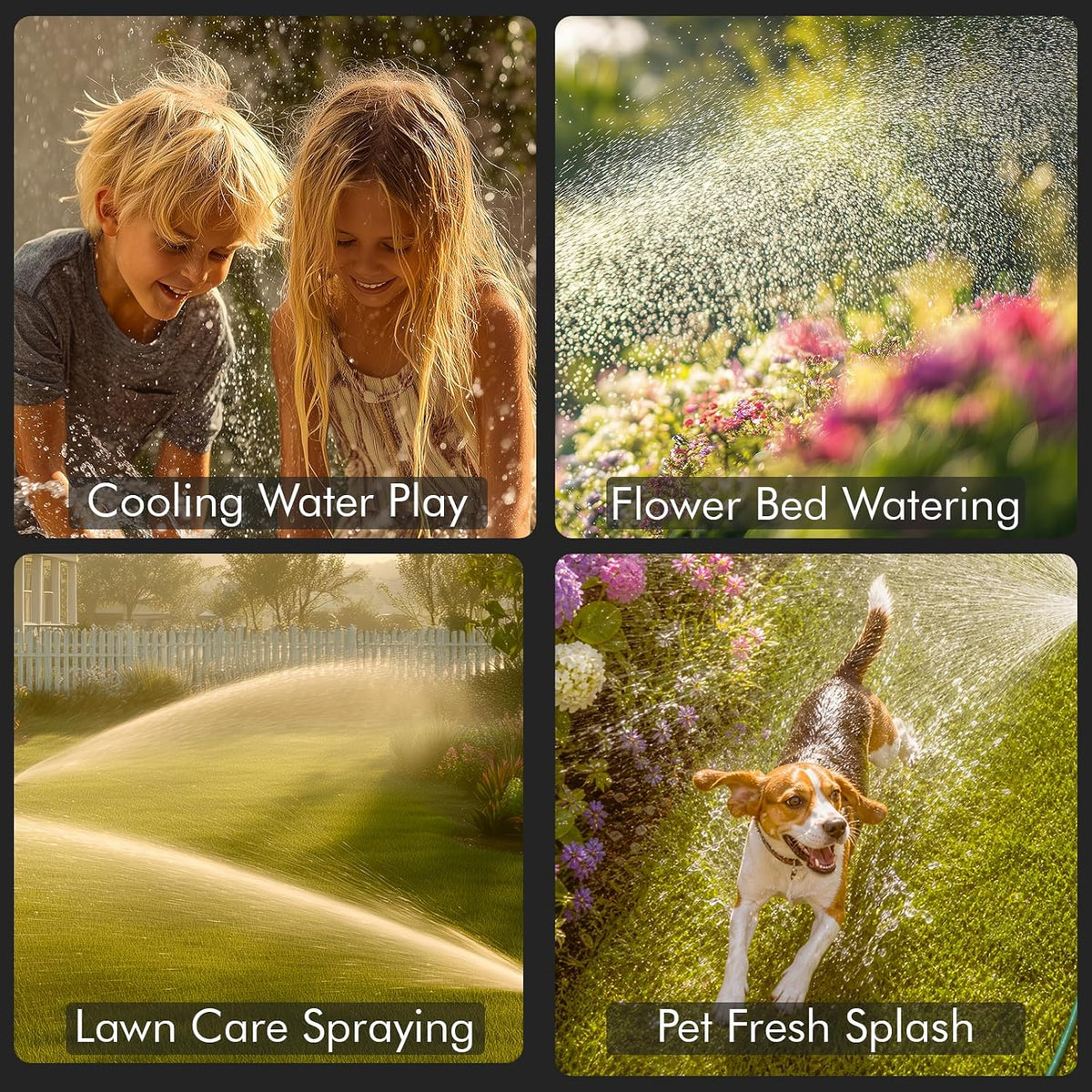 2-Pattern Lawn Sprinklers for Yard with Zinc Alloy Spike Base