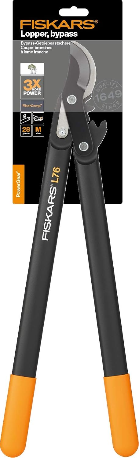 PowerGear Lopper Bypass, Hook Head (L) L78, Power Gear II system, Non-stick coating, Cutting Diameter : 5 cm, Hardened steel, Length: 70 cm, Black/Orange, 1000584