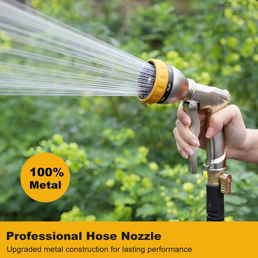 Heavy Duty Metal Garden Hose Nozzle, High Pressure Sprayer Leakproof