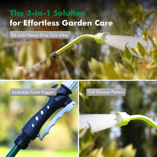 Heavy Duty Metal Watering Wand 24 Inches, Water Wand for Garden Hose