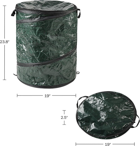 Pop Up Outdoor Garbage Can, Black, 29.5 Gallon