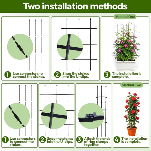 2 Pack Garden Trellis, 47" Trellis for Potted Plants, Tomato Cages, Plant Cages & Supports for Vines Crop, Plant Trellis for Climbing Plants Indoor Outdoor,Flower, Vines, Vegetable, Pots