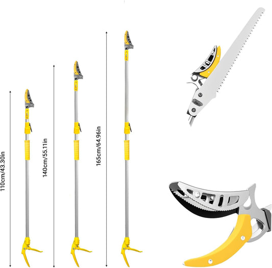 Telescopic Pole Pruner & Fruit Picker with Locking Adjustable Head