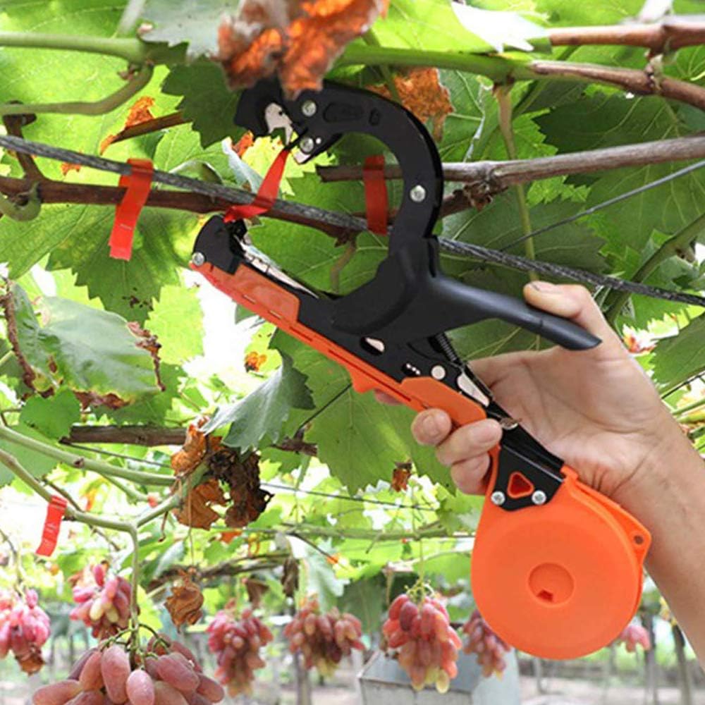 Easy & Fast Plant Tying Machine for Tomatoes, Grapes, Cucumbers - Professional Tying Tool Saves Labor with Spare Tapes and Staples, Green/Black
