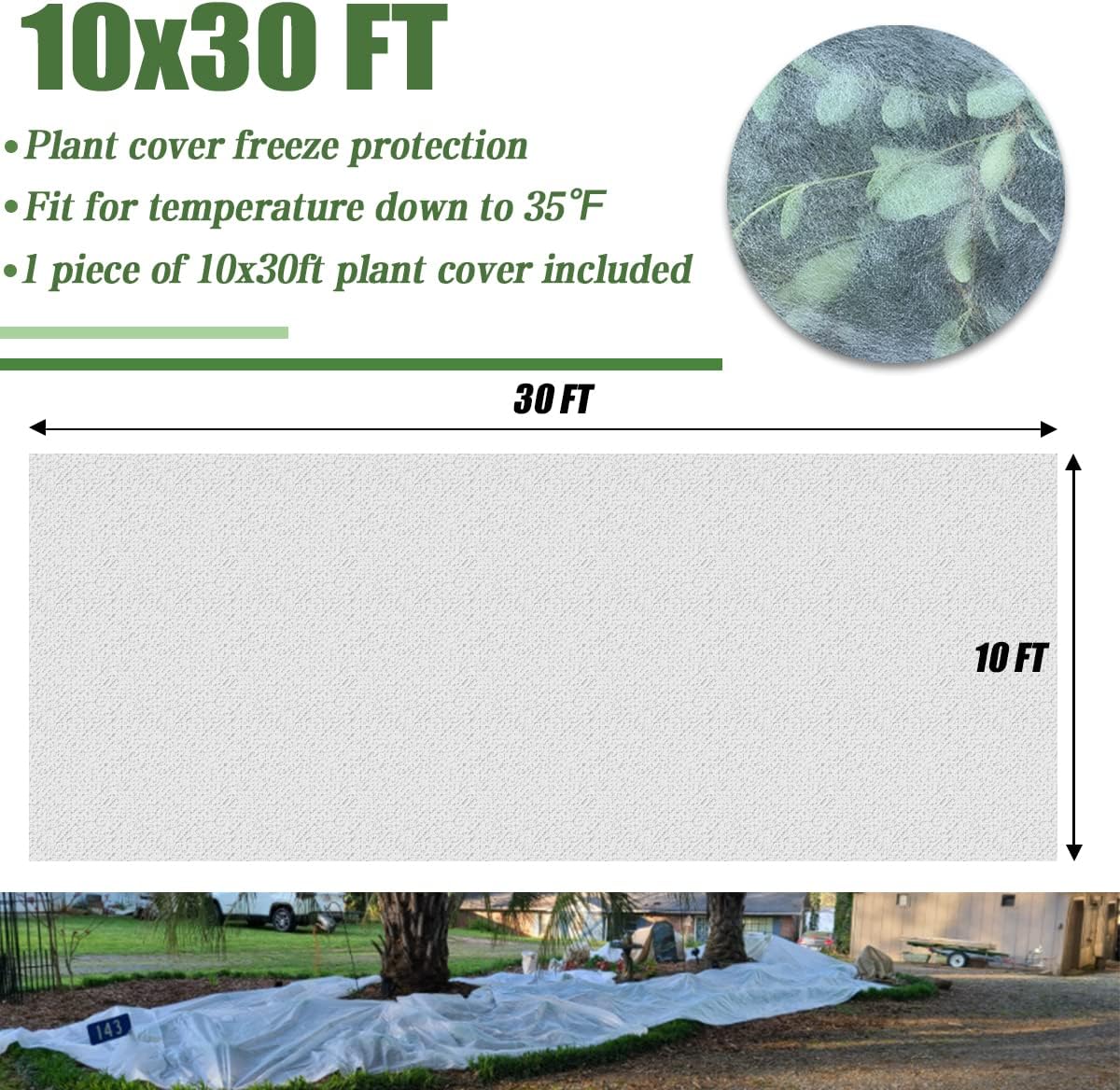 Plant Covers Freeze Protection 10 x 50 FT,0.9oz/yd² Frost Cloth