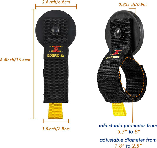 2-Pack Heavy Duty Magnetic Hook Straps for Cord & Hose Storage