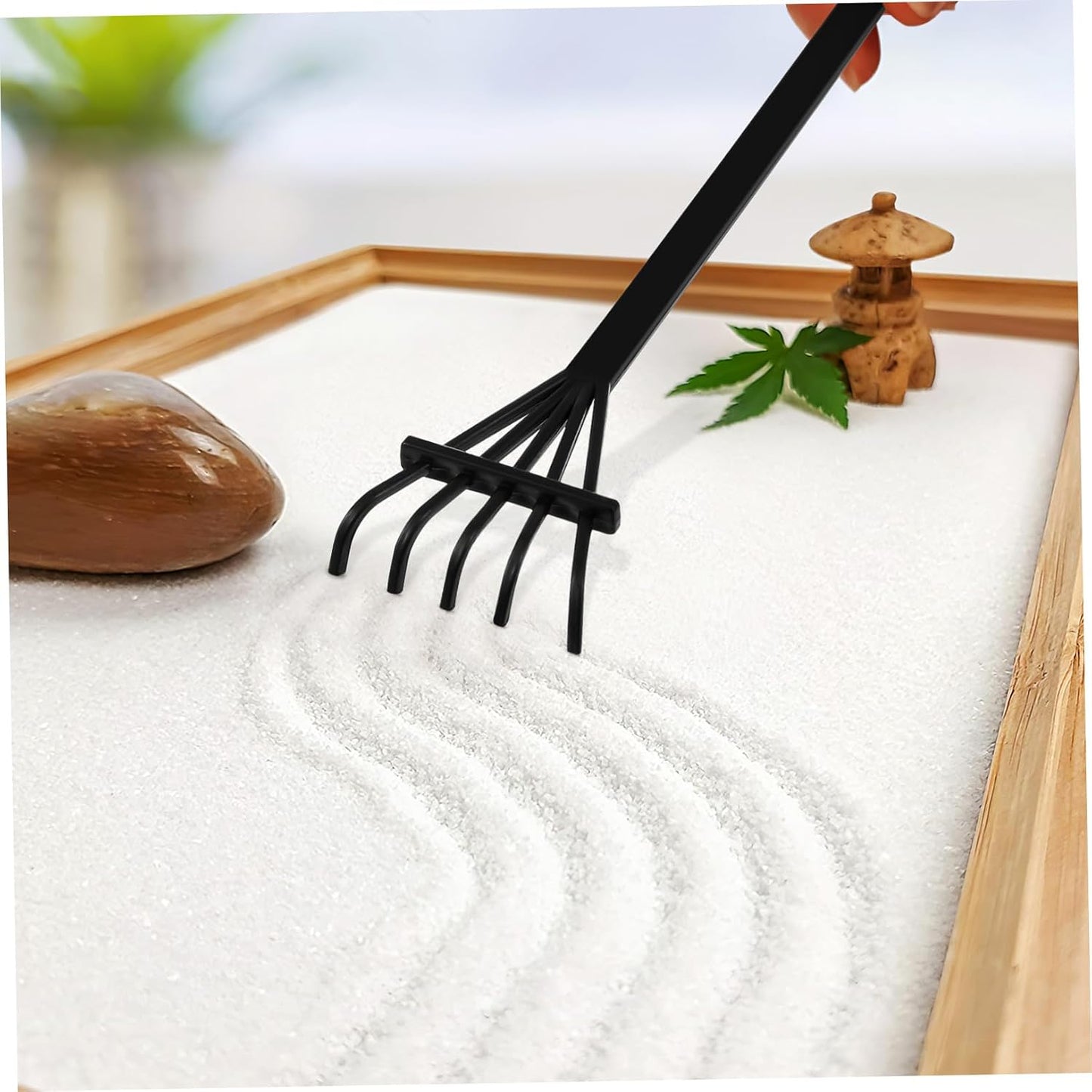 6pcs Mini Zen Garden Rake Set Sand Push Rake Tools for Meditation Table Desktop Decor Drawing Lines Waves Circles Mini Tools for Sand Tray