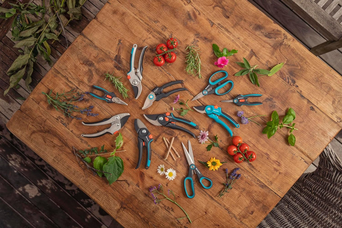 (8903) Heavy Duty Anvil Pruning Shears, Ergonomic Hand Tools, Bypass Scissors for Garden Pruners with 23mm Cutting Diameter for Woody Twigs and Branches - 1 Pair