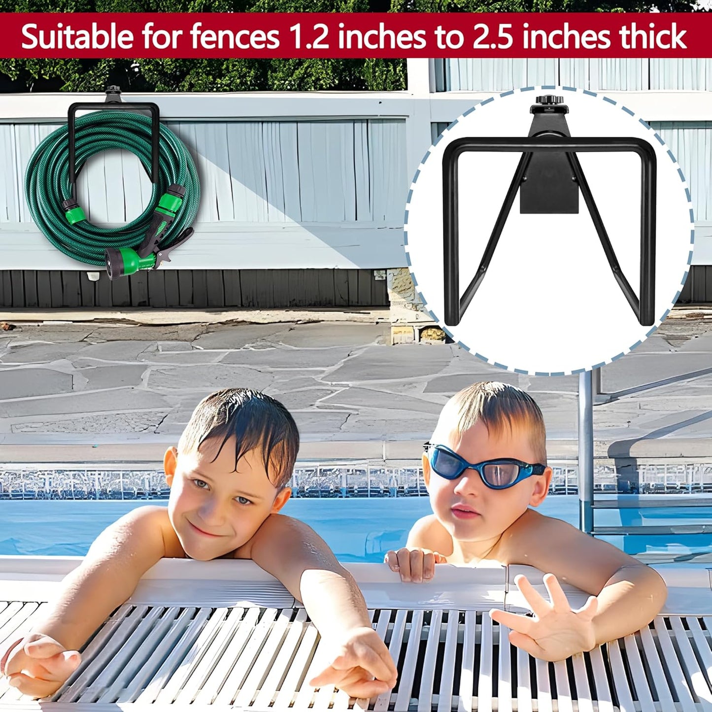 2 Pack Garden Hose Holder, Heavy Duty Wall Mount Hose Hanger