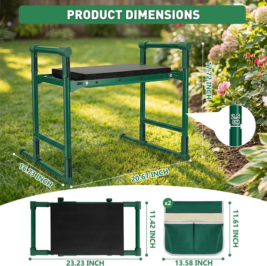 Garden Kneeler and Seat for Seniors – Heavy Duty Anti-Tip Gardening Stool