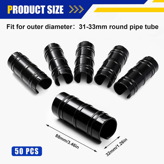 100 Pcs 1-1/4 Inch Greenhouse Clips, 32mm Black Plastic Clamp Garden Buildings Frame Snap PVC Pipe Tube Clips for Greenhouse Films Sunshade Nets Row Covers Shelters Fixing, Farming, Gardening