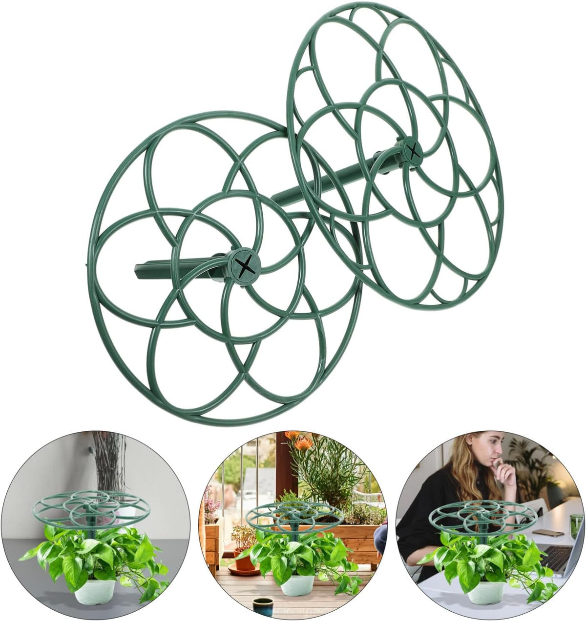 Flower Support Rack 2 Pack Sunflower Cage Lollipop Trellis for Climbing Plants PPE Plant Support Structure 11.02 X 11.02 X 9.84 in Easy Install Garden Plant Shape Rack