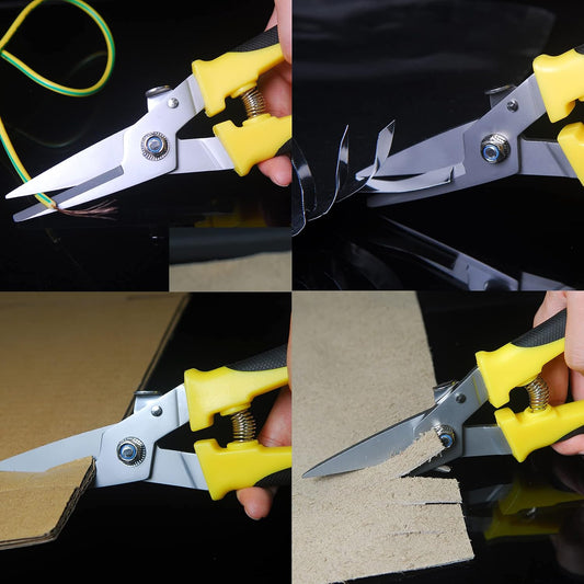 8 Inch Aviation Tin Snips, Heavy Duty Metal Cutter