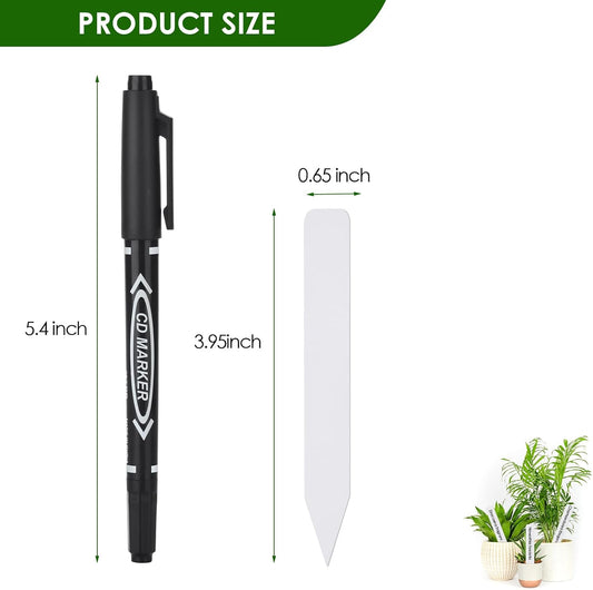 Plant Labels, Outdoor Waterproof Garden Markers, Plastic Nursery Seed Plant Tags with Bonus a Permanent Marking Pen, Gardening Gifts for Women Men 120PCS