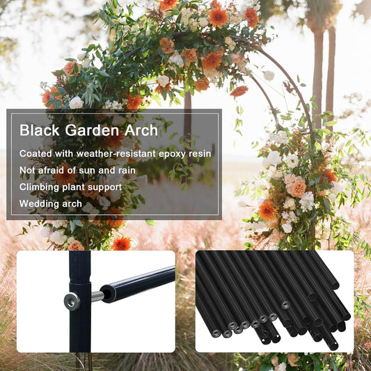 Outdoor Flower Garden Arch Trellis 7.8Ft High x 4.6Ft Wide, Metal Garden Pergola Arbor for Climbing Plants, Black