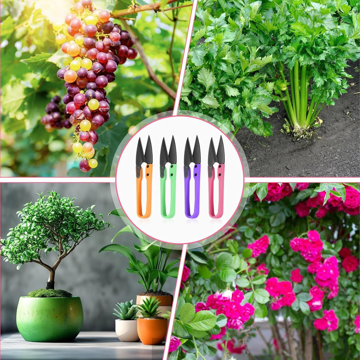 4PCS Mini Bonsai Pruning Scissors, StainlessSteel Gardening Clipper