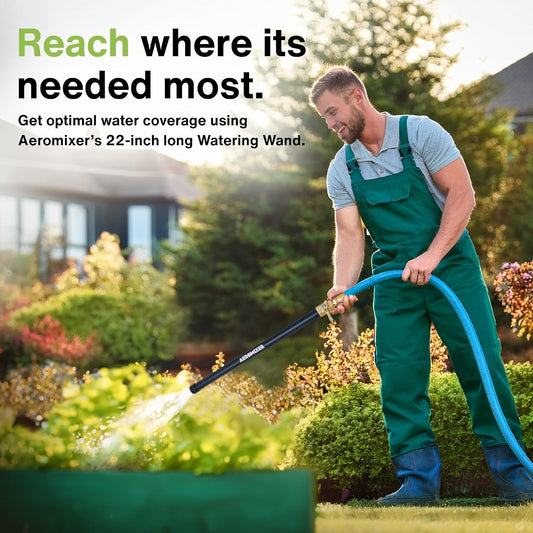 Watering Wand 22" L x 1" W Heavy Duty Garden Watering Wand For Garden Hose with Anti-clog Water Break - Watering Wand Can Be Used with Standard 3/4"Garden Hose with 3/4-1" Adapter Included