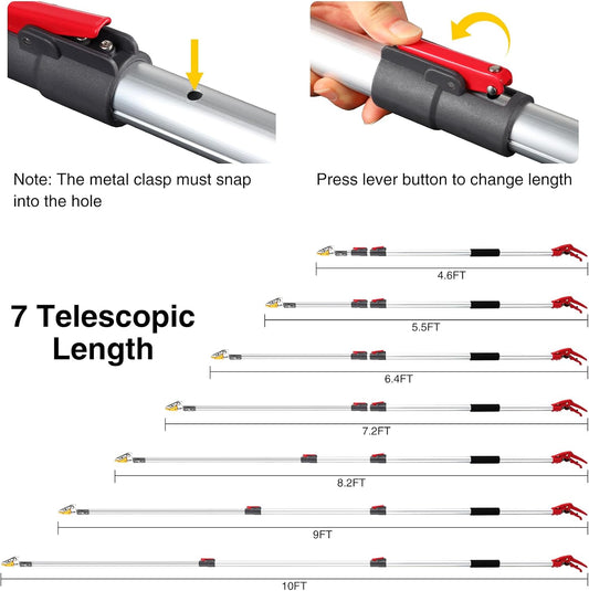 10FT Telescoping Pole Saw with Pruner, Extendable Tree Trimmer