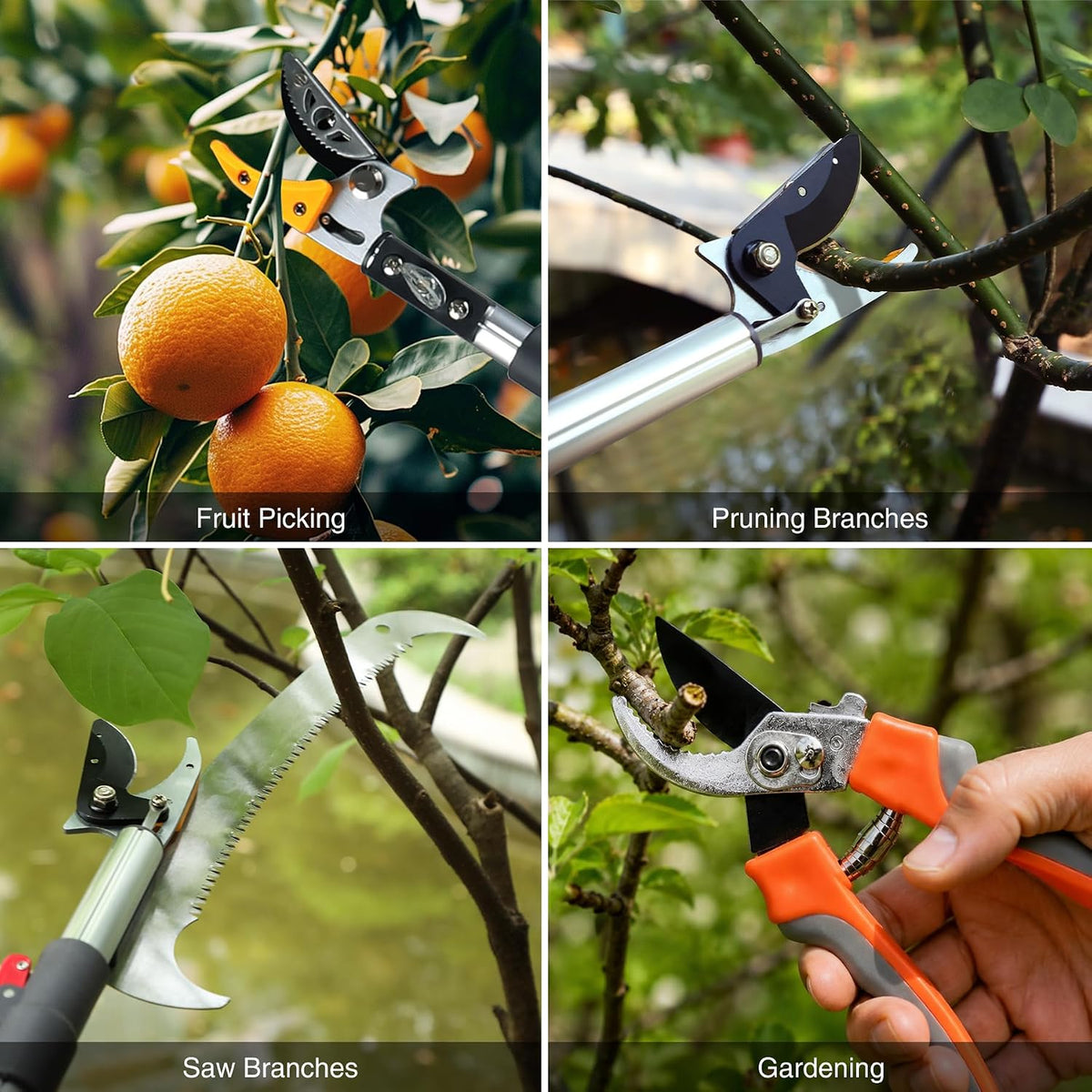10FT Telescoping Pole Saw with Pruner, Extendable Tree Trimmer