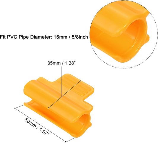Greenhouse Clamps for 5/8inch PVC Pipe, 40pcs Greenhouse Film Clamps Shading Net Rod Clip Garden Hoops for Row Cover, Greenhouse Plastic Sheeting(Orange)