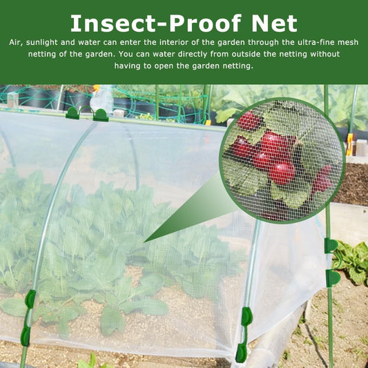 Garden Netting Kit for Raised Beds, 10 x 30 ft Fine Mesh Plant Netting