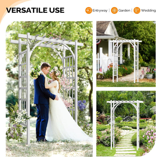 Garden Arbor, PVC Wedding Arch for Ceremony Party, Garden Trellis for Climbing Plants Outdoor, Arch Backdrop Stand for Garden, Backyard, Lawn, Wedding