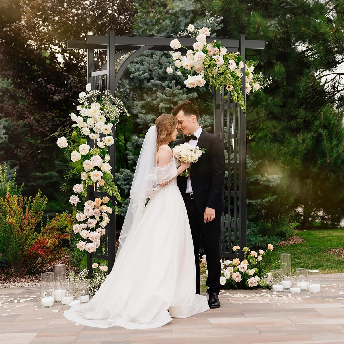 Garden Arbor, PVC Wedding Arch for Ceremony Party, Garden Trellis for Climbing Plants Outdoor, Arch Backdrop Stand for Garden, Backyard, Lawn, Wedding