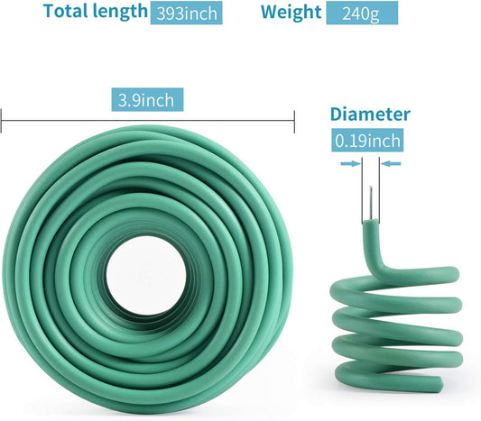 Soft Plant Tie, Garden Wire Tie for Plants Heavy Duty Reusable Plant Twist Ties for Gardening Home Office (Green, 32.8 feet)