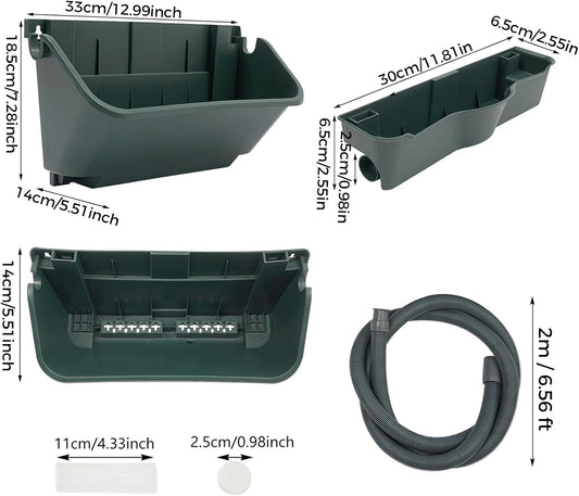 Vertical Wall Planter for Indoor Plant-Walls Mounted Pot with 4 Drainage Tray 16 Pack, 13 inch Dark Green for Decor, Plastic Pots Balcony Planters, Plants Hanging (16, Army Green)