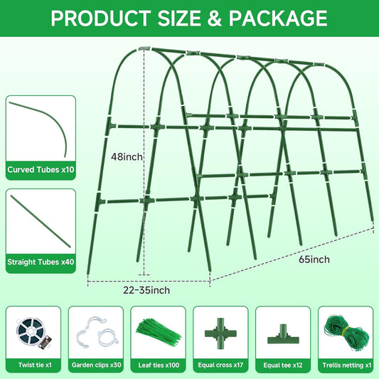 48x65 Inch Cucumber Trellis for Raised Bed U-Shape Garden Trellis