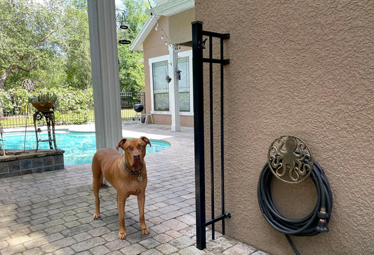 Octopus Garden Hose Holder, 12 Inch Bronze Cast Iron Wall Mount