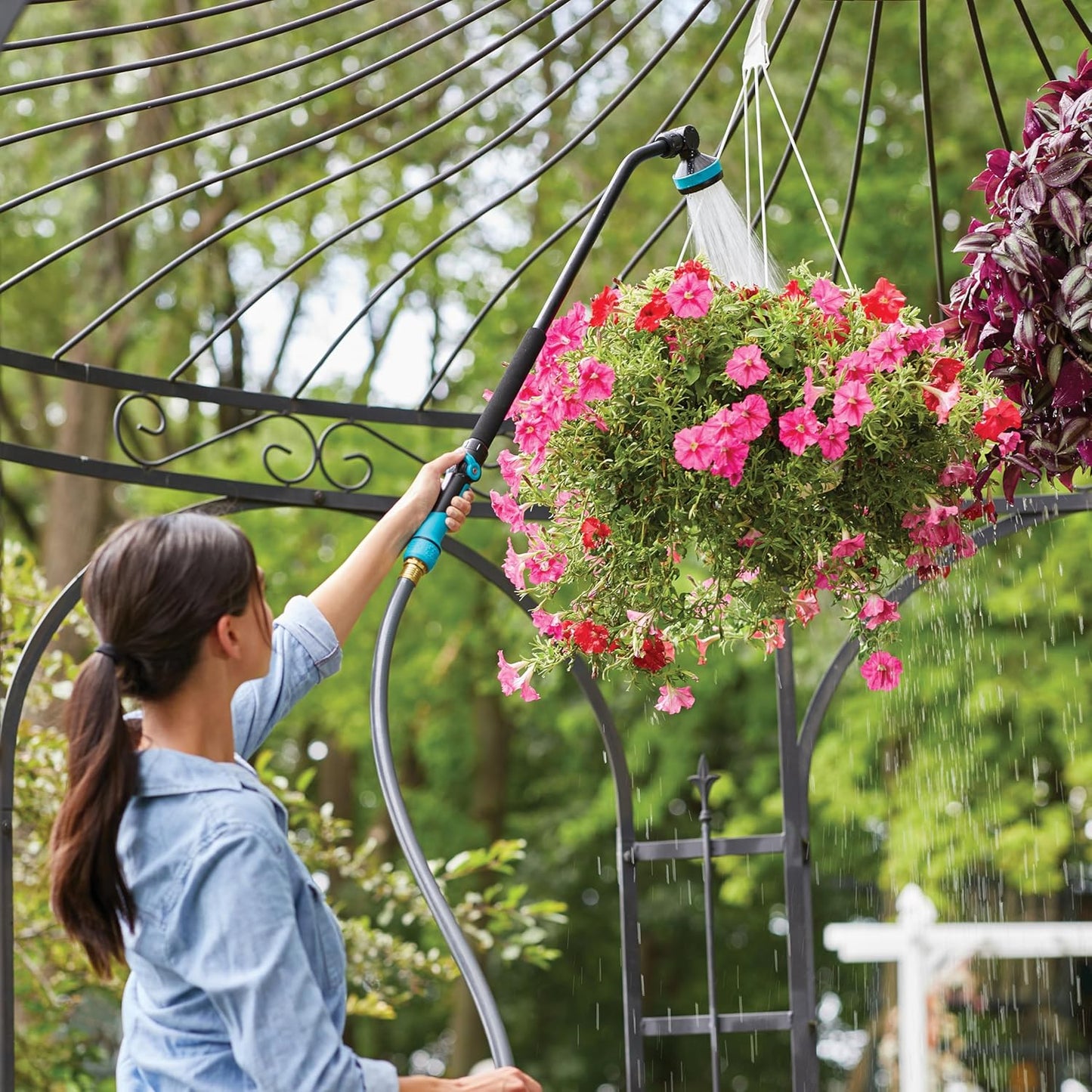 Heavy Duty Swivel Connect Watering Wand Hose Sprayer, 5 Pattern Watering Wand for Garden Hose