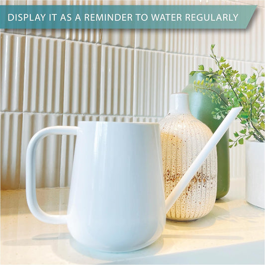 Metal Indoor Plant Watering Can with Long Spout 1000ml - White