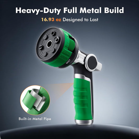 Water Hose Nozzle Heavy Duty, Adjustable Garden Sprayer for Outdoor