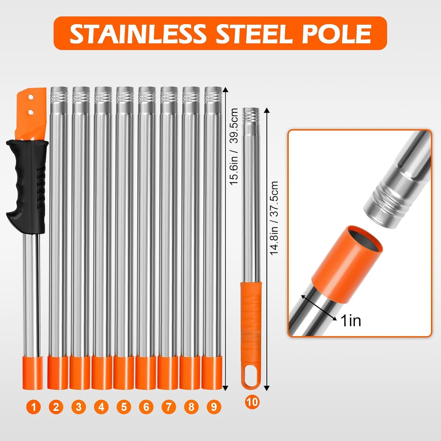 Manual Pole Saw, 7.8 Ft Pole Saws for Tree Trimming