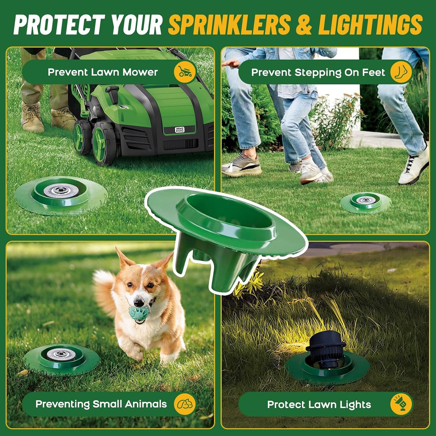 10Pack Sprinkler Head Protector, Cuttable Design, ABS Plash Guard