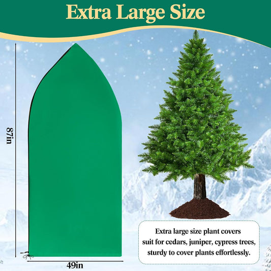 Zip A Tree Cover Freeze Protection, Thick Plant Protection Cover Bags for Outdoor Plants with Drawstring, Zip-Up Frost Blankets for Cedars, Juniper, Cypress Trees and Christmas Tree (1, Green)