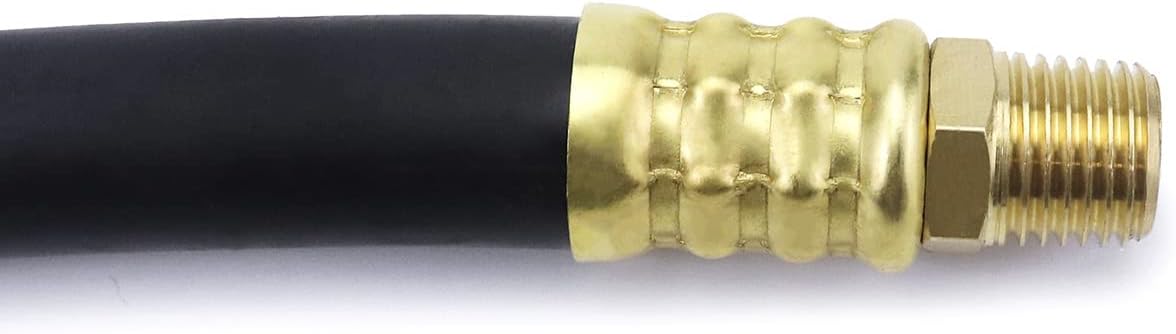 Air Compressor Hose, 3/8" X 15" Air Hose, 300 PSI Max Working Pressure, 1/4" Male NPT To 1/4" Male NPT Connections, 2 Pack