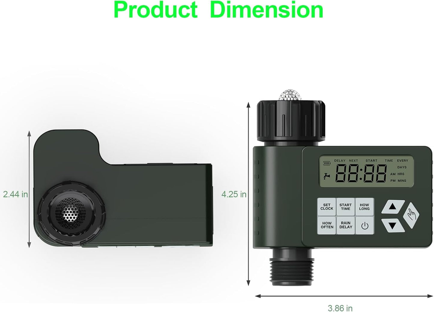 Hose Faucet Water Timer for Outdoor Garden, Ortis Programmable Sprinkler Timer with Rain Delay/Manual/Automatic Mode, IP67 Leak-Proof Design for Lawn Yard, 1 Outlet