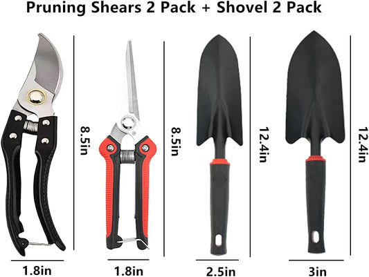 Garden Tool Set 4 PCS Pruning Shears and Garden Shovel Transplant Trowel