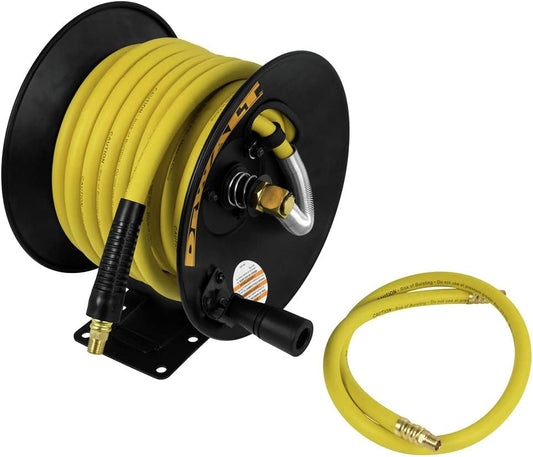 DEWALT DXCM024-0348 3/8" x 50' Manual Hose Reel with Rubber Hose , Yellow