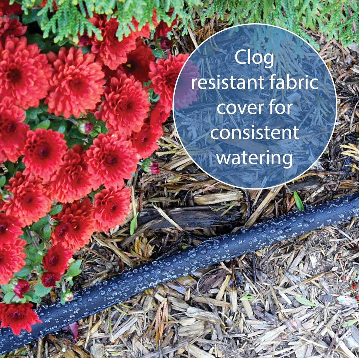 25' Black Flat Weeper Soaker Hose for Garden Beds, Drip Irrigation Outdoor Hose, Flexible Garden Hose for Vegetable Gardens, Flower Beds, Lawns, and Orchards