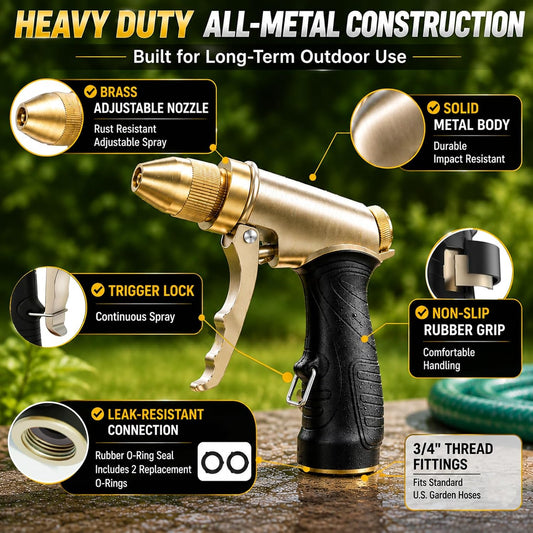 Garden Hose Nozzle, Heavy Duty Hose Nozzle