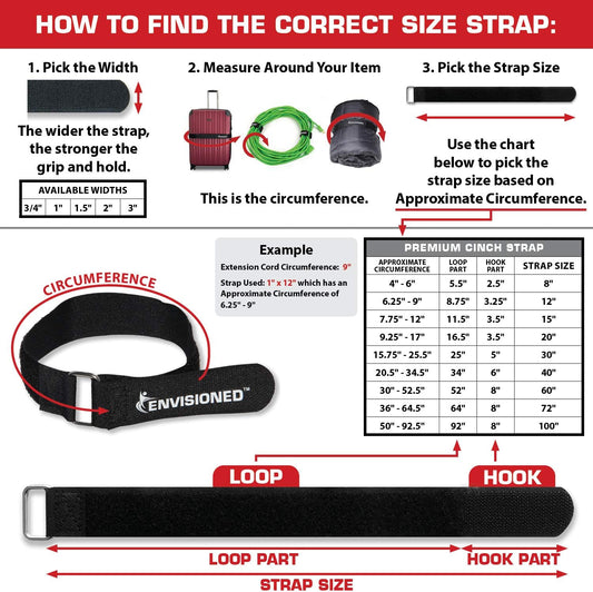 Premium Cinch Straps with Stainless Steel Metal Ring (Buckle), Reusable Durable Hook and Loop, Multipurpose Securing Straps 4 Pack - 3" x 72" - Colors B