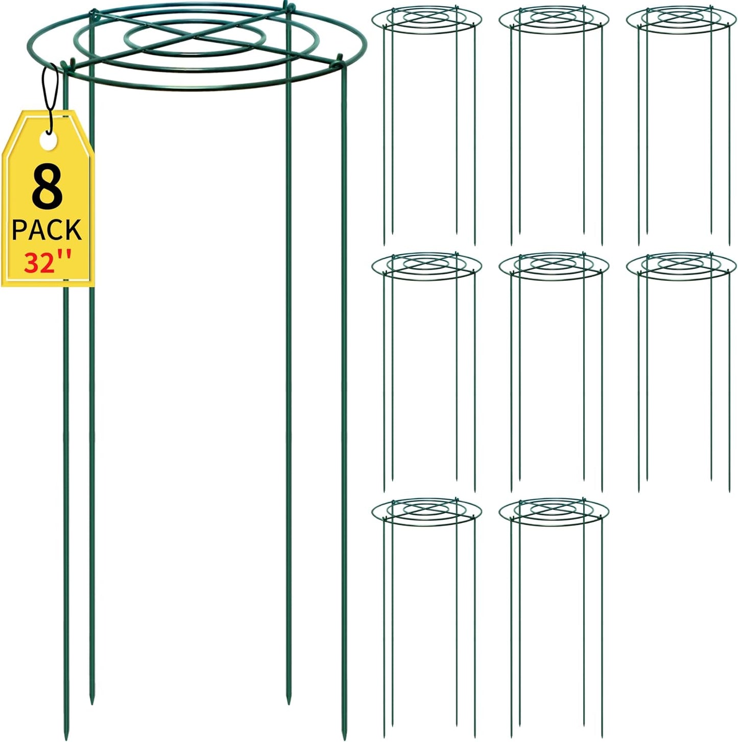 4pack Peony Cages and Supports, 10 x 16 Inch Four Legs Peony Cage, Heavy-Duty Peonies Support Cages, Peony Ring for Roses, Hydrangeas, Sage, Peonies, Cucumbers, Tomato